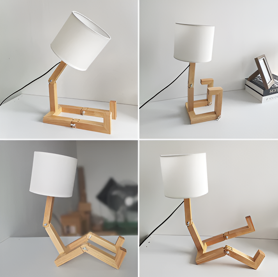 FlexiWood – Einzigartige verstellbare Tischlampe mit natürlichen Holzakzenten