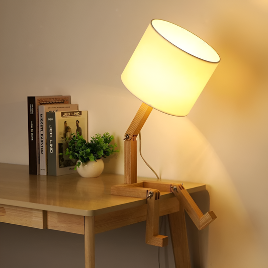 FlexiWood – Einzigartige verstellbare Tischlampe mit natürlichen Holzakzenten