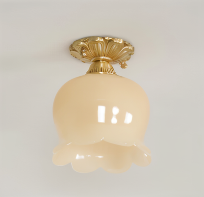 FlourishGlo Deckenleuchte - Dekorative Vintage Harz Blume geformte LED Deckenleuchte