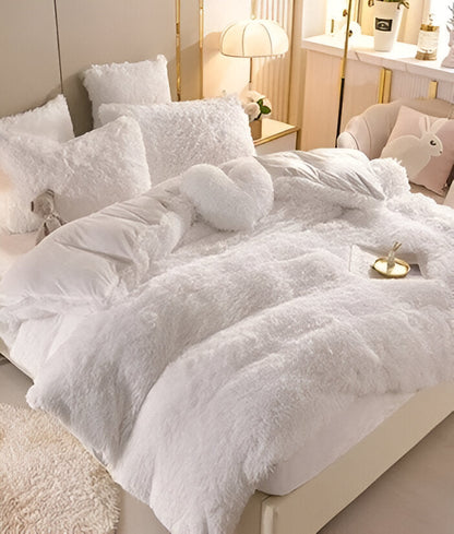 FlufFur Bettwäsche - Ultra Flauschige Fleece Bettdecke - Atmungsaktive Bettwäsche Set