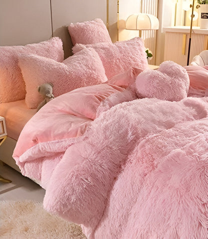 FlufFur Bettwäsche - Ultra Flauschige Fleece Bettdecke - Atmungsaktive Bettwäsche Set