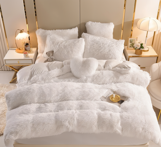 FlufFur Bettwäsche - Ultra Flauschige Fleece Bettdecke - Atmungsaktive Bettwäsche Set