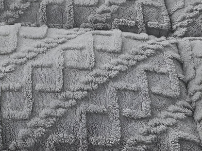 Fluff Fusion Bettdecke - Dicke doppelseitige Bettdecke mit Füllung - Geometrische Plüschbettdecke - Maschinenwaschbar