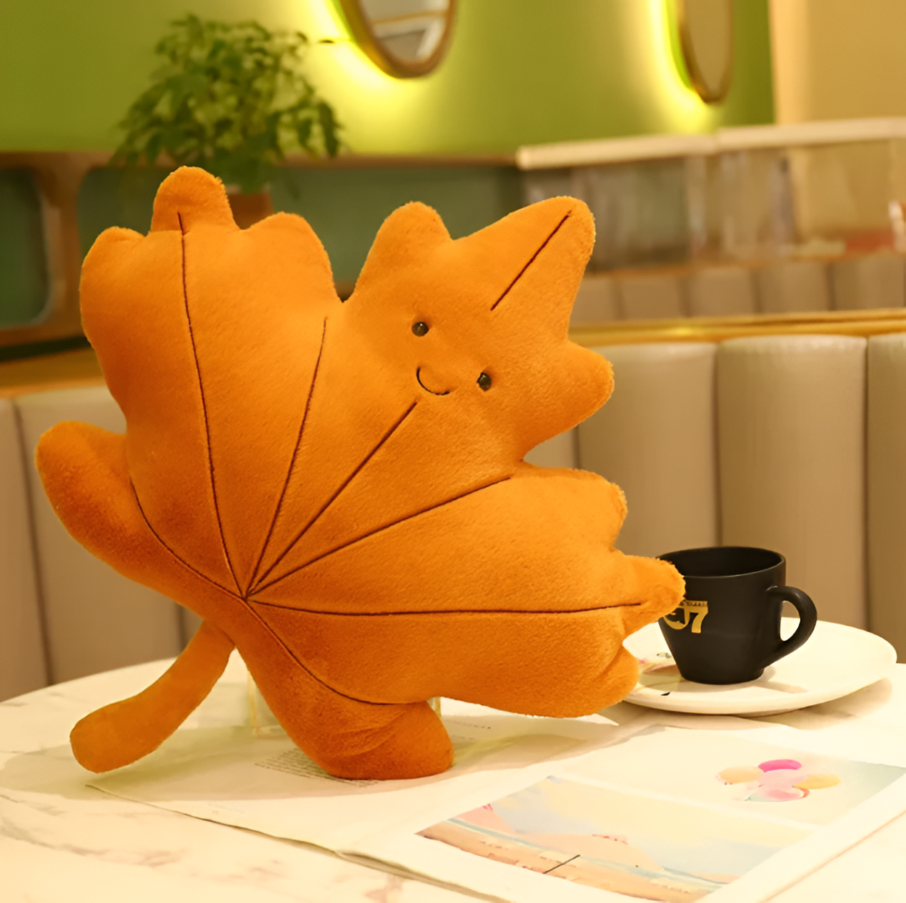 Folium Plüsch - Weich Gefüllte Blatt Deko Kissen