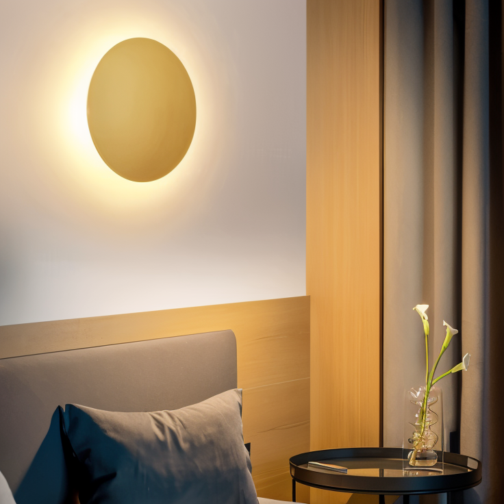 FullHalo Wandleuchte - Runde Schwarz/Weiß/Gold Metall Wandlampe - Modernes Wandlampen Design