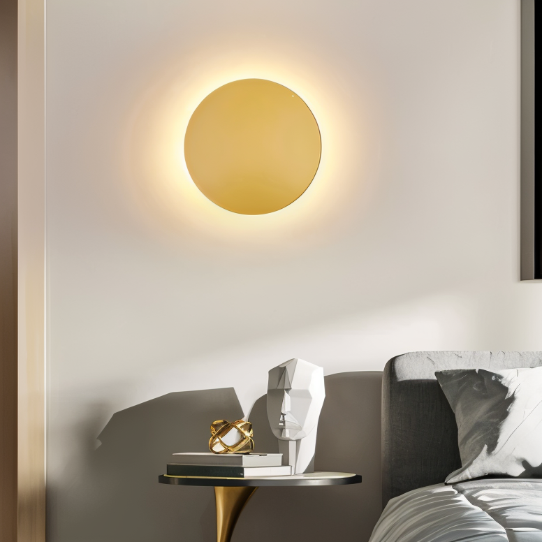 FullHalo Wandleuchte - Runde Schwarz/Weiß/Gold Metall Wandlampe - Modernes Wandlampen Design