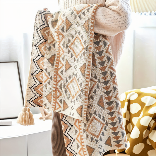 Garduru – Geometrische Boho Fleece-Decke