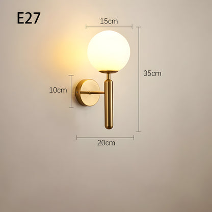 Glänzende Kugel Wandleuchte - Stilvolle Kupfer Wandlampe - Wandleuchten LED Innen