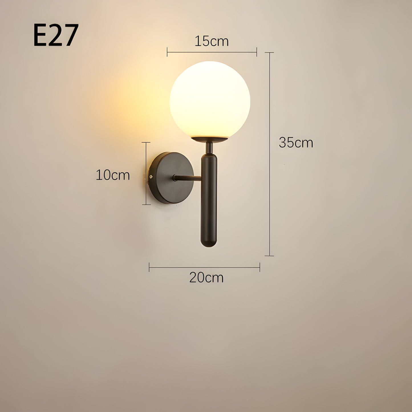 Glänzende Kugel Wandleuchte - Stilvolle Kupfer Wandlampe - Wandleuchten LED Innen