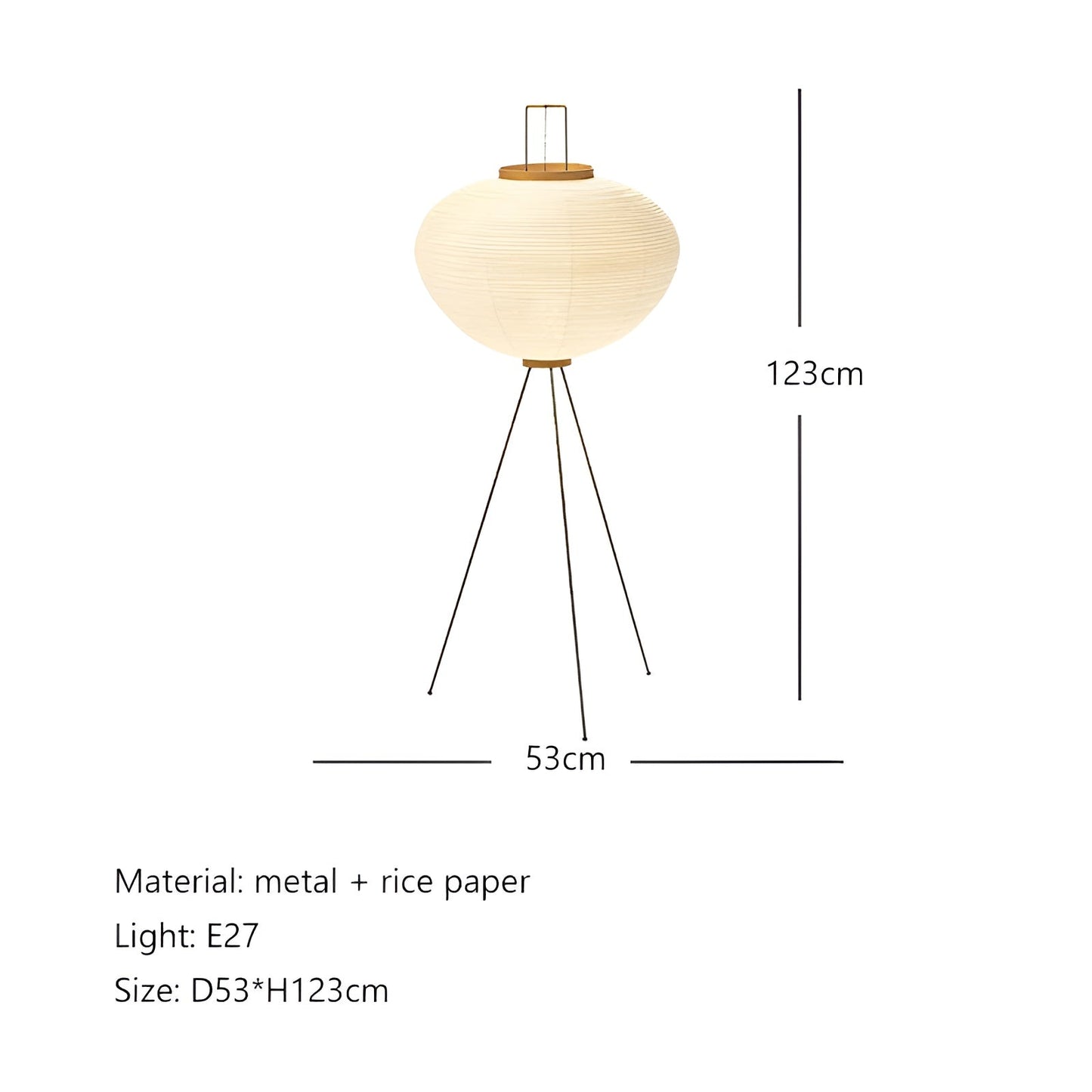 Stehlampe - Norlamp - Handgefertigtes Reispapier - Zimmerlampe