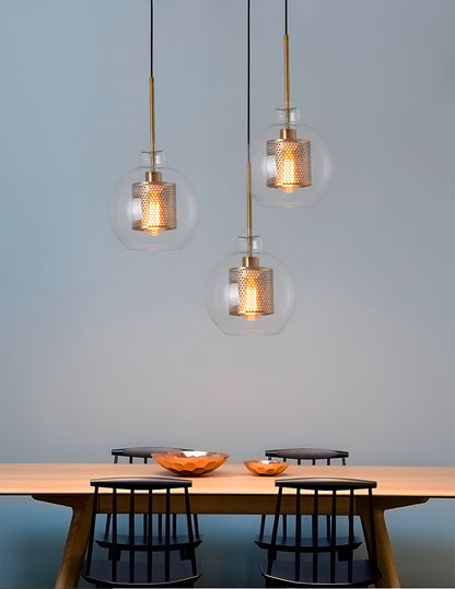 HiveGlim - Geometrische Glas Hängelampe mit Wabendesign - Vintage Loft Beleuchtung