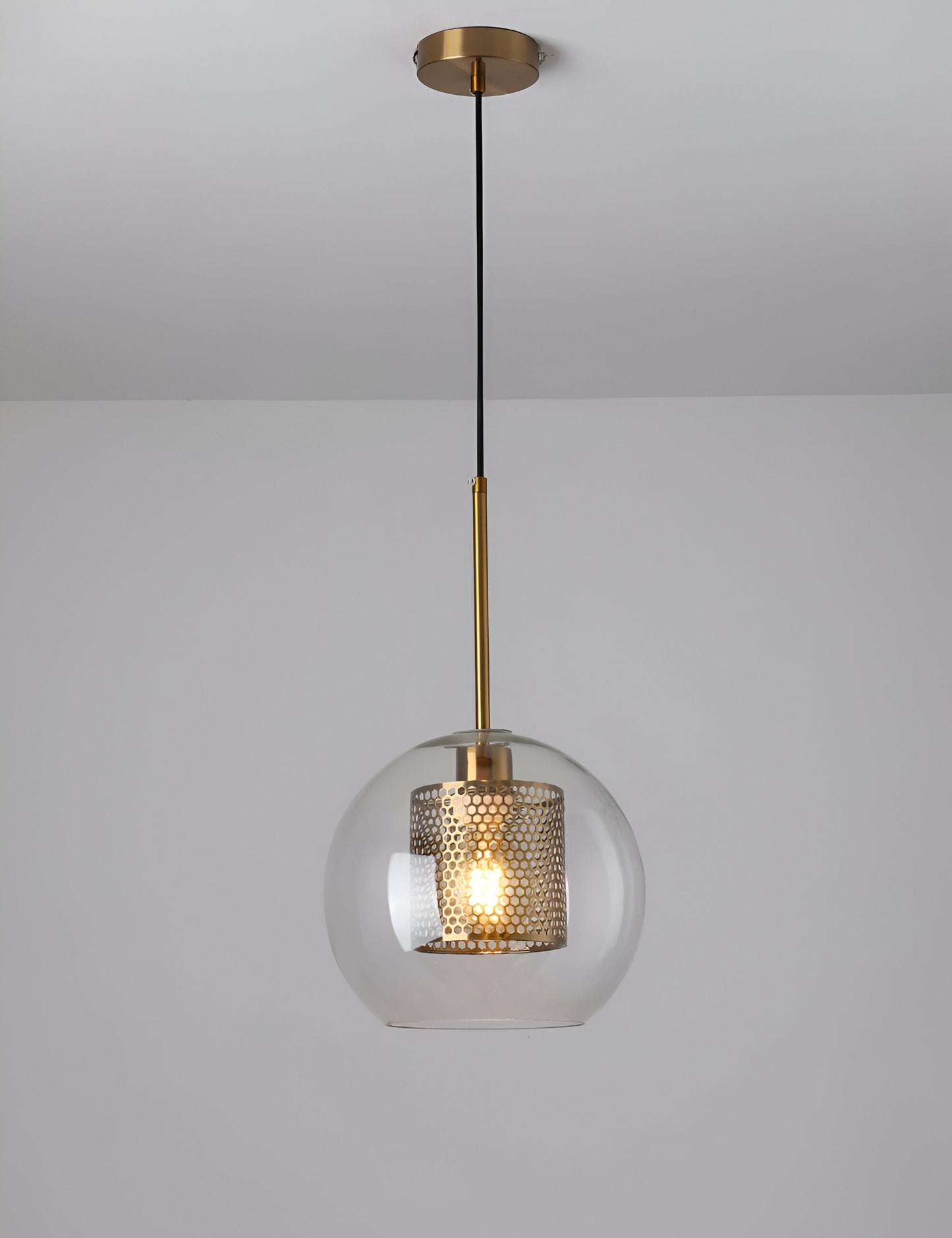 HiveGlim - Geometrische Glas Hängelampe mit Wabendesign - Vintage Loft Beleuchtung