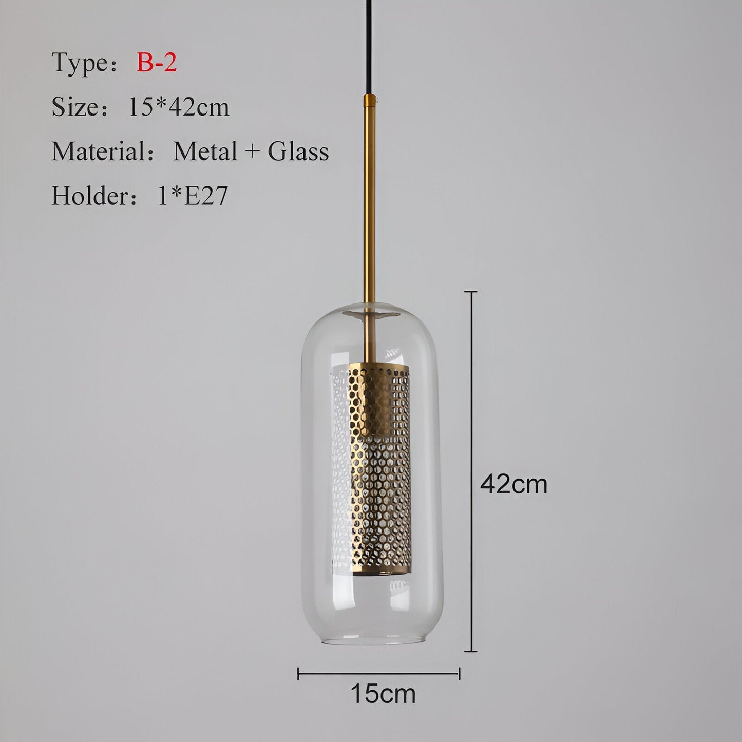 HiveGlim - Geometrische Glas Hängelampe mit Wabendesign - Vintage Loft Beleuchtung