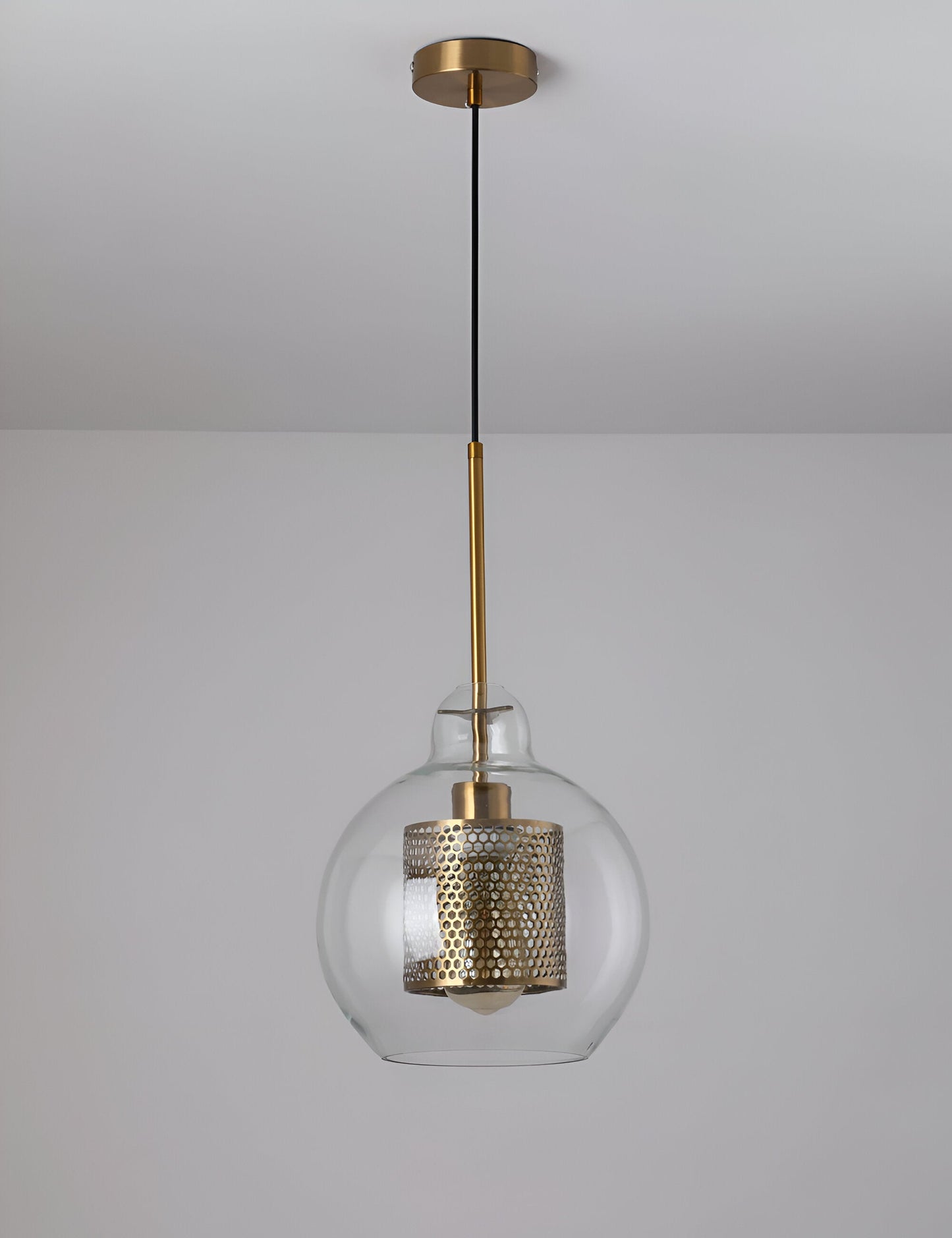 HiveGlim - Geometrische Glas Hängelampe mit Wabendesign - Vintage Loft Beleuchtung