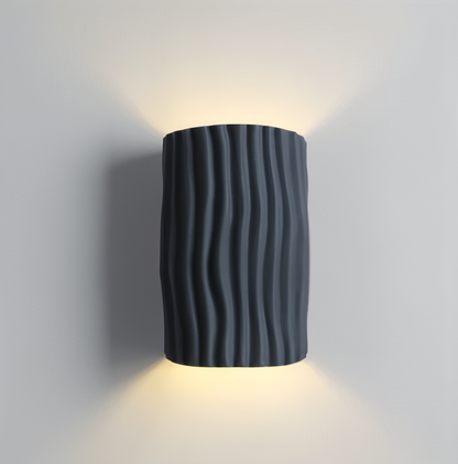 HuePleat Wandleuchte - Curvy Pleated Resin Wandlampe - Up and Down Wandleuchten Geführt