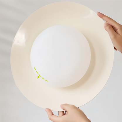 Icryl Pendelleuchte - Japanische Hängelampe in Creme Schalenform