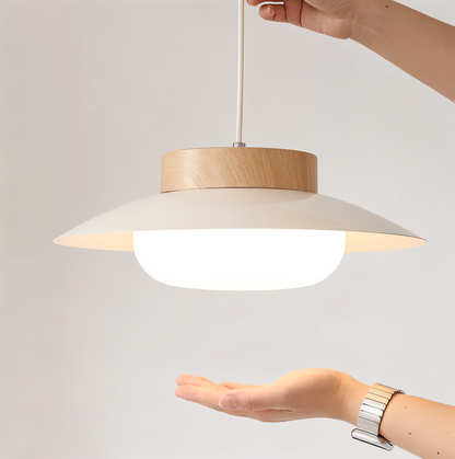 Icryl Pendelleuchte - Japanische Hängelampe in Creme Schalenform