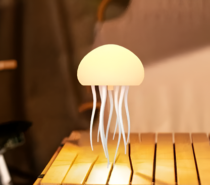IllumBeats Quallen Tischlampe - Farbwechselndes, Sprachgesteuertes und Wiederaufladbares Nachtlicht