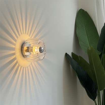 KnobRay Wandleuchte - Gerippte Glaswandleuchte - Bauhaus Wandlampe