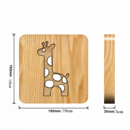 LumaCarve - Giraffe LED Tischlampe aus Holz