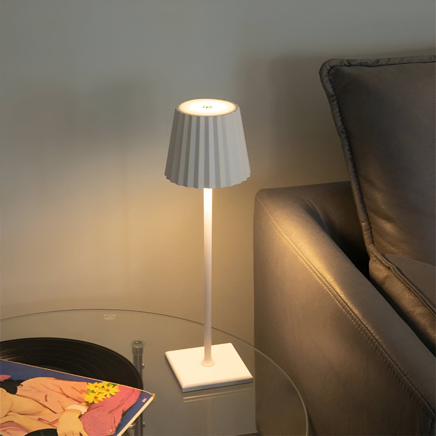 Garduru - LED Tischlampe kabellos, aufladbar und wasserdicht mit Touch-Bedienung