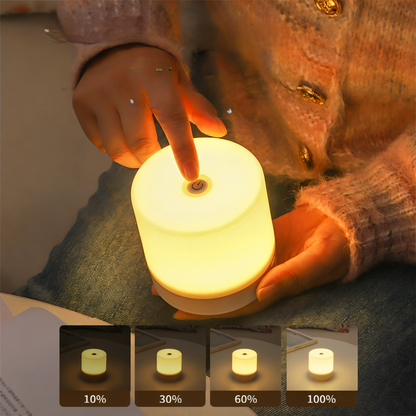 LuminoTap - USB betriebenes zylindrisches Mini-Nachtlicht - Lampe mit Touch-Dimmer