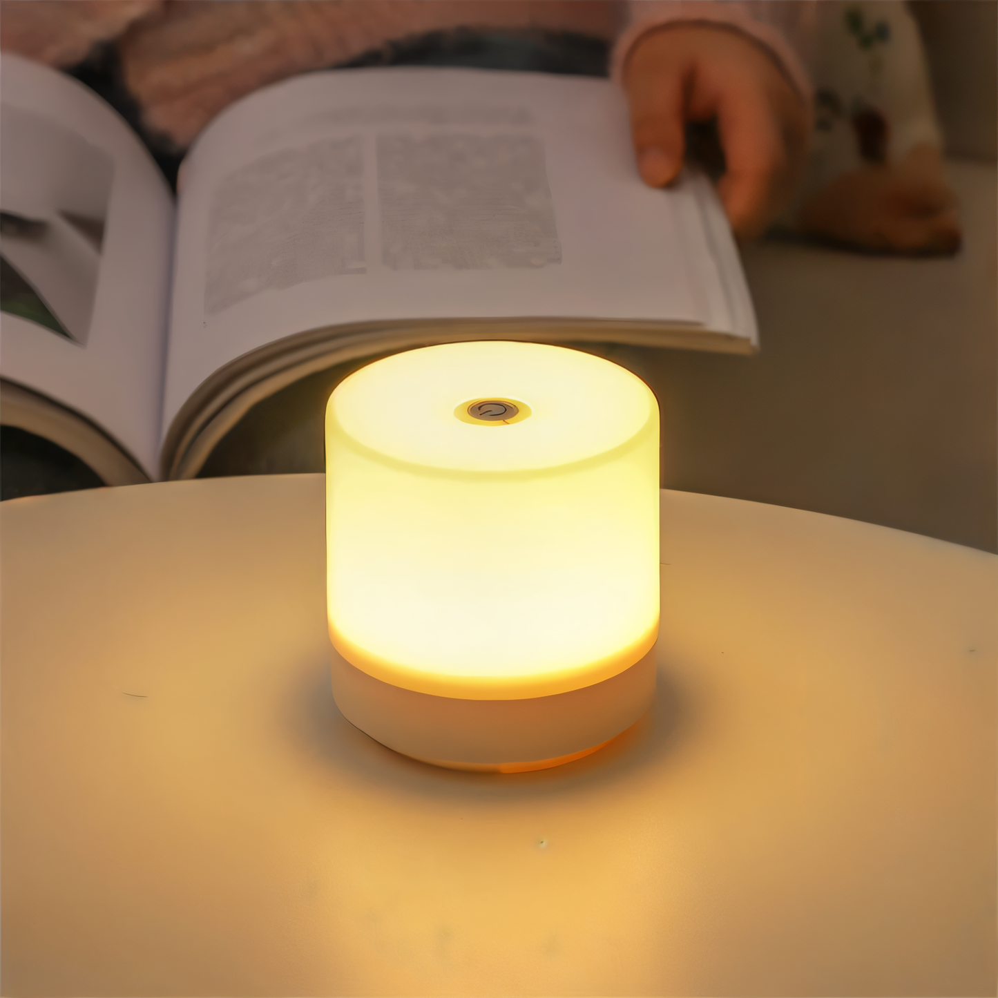 LuminoTap - USB betriebenes zylindrisches Mini-Nachtlicht - Lampe mit Touch-Dimmer