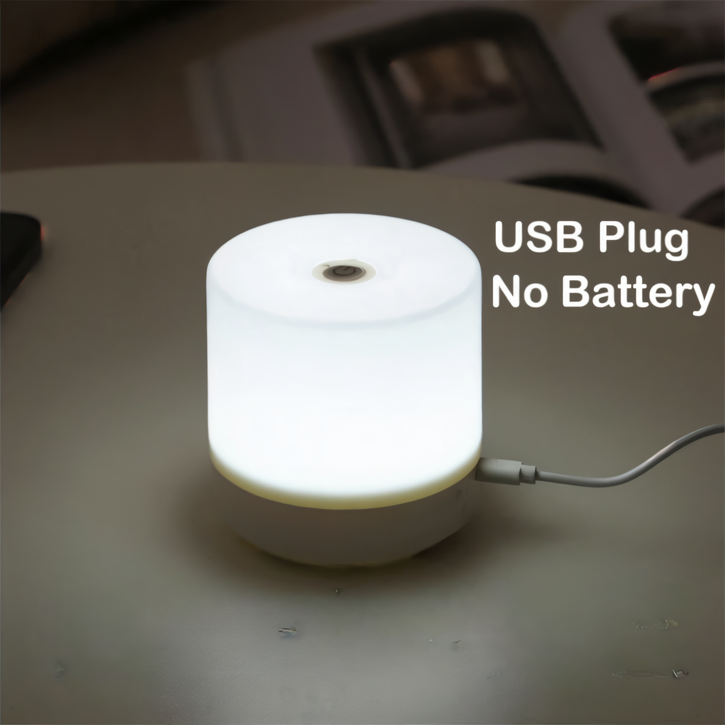 LuminoTap - USB betriebenes zylindrisches Mini-Nachtlicht - Lampe mit Touch-Dimmer