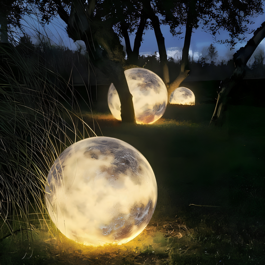 LunaLumena - Solar Mond Gartenbeleuchtung - IP65 Solarlampe Garten