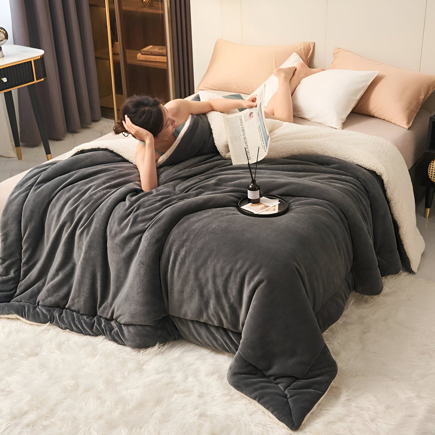 LuxeWarm Bettwäsche - Ultra Plüsch Fleece Wendebettdecke