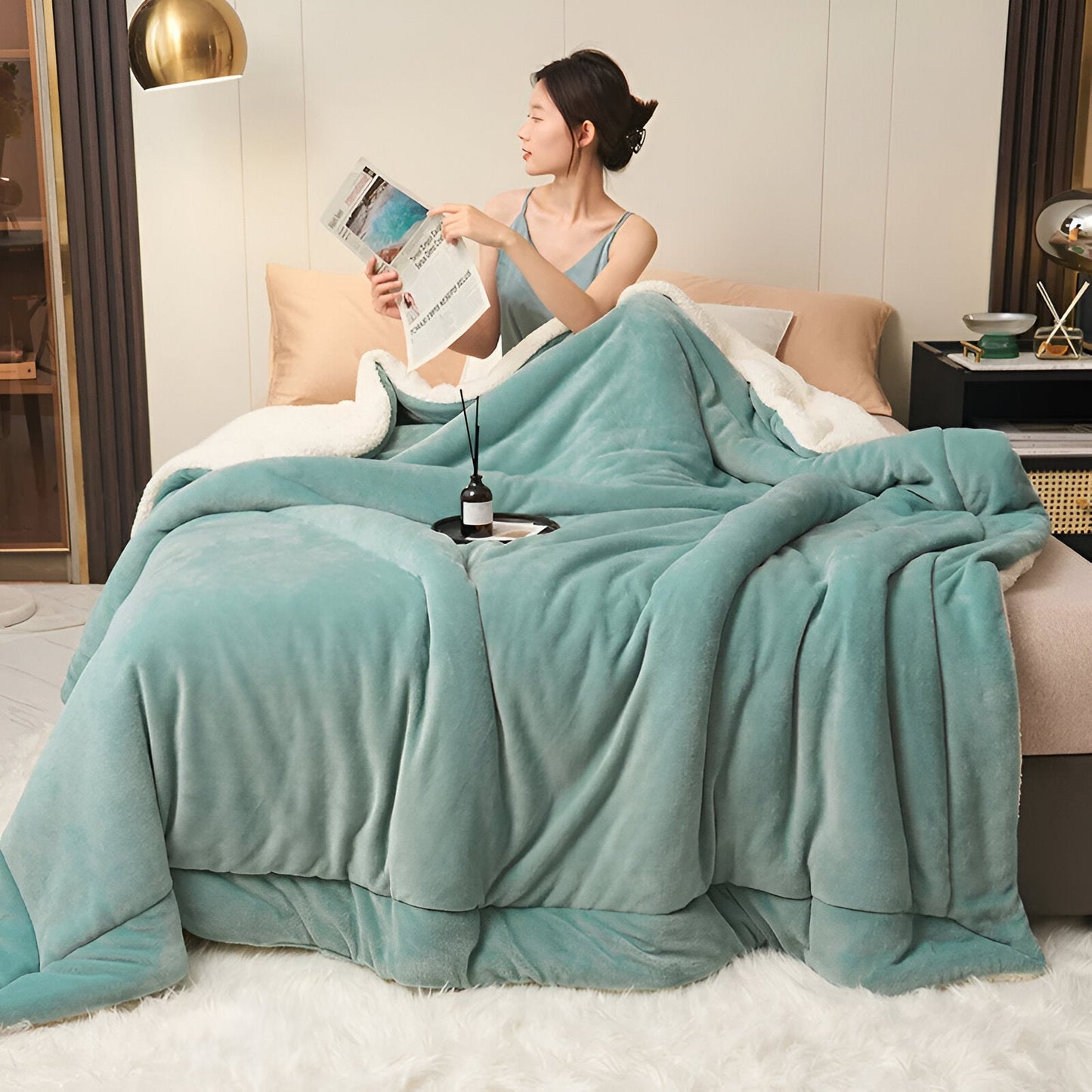 LuxeWarm Bettwäsche - Ultra Plüsch Fleece Wendebettdecke