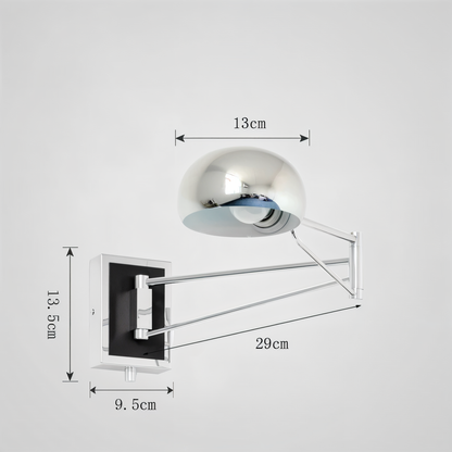 LuxiFlex Wandleuchte - Verstellbare Metallic Langarm Wandlampe - Moderne E27 Macaron Wandleuchten LED