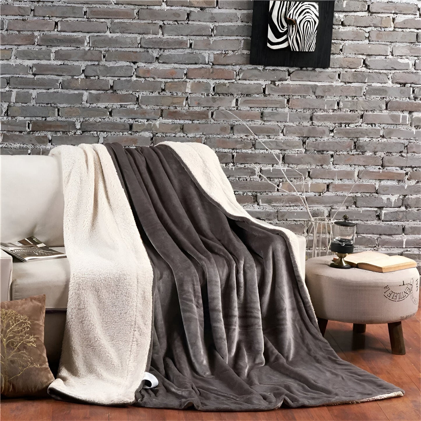LuxiLayer Plaid - Wendbarer Flanell- und Fleece-Steppdeckenbezug mit Reißverschluss