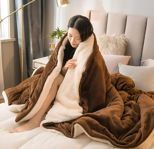 LuxiLayer Plaid - Wendbarer Flanell- und Fleece-Steppdeckenbezug mit Reißverschluss