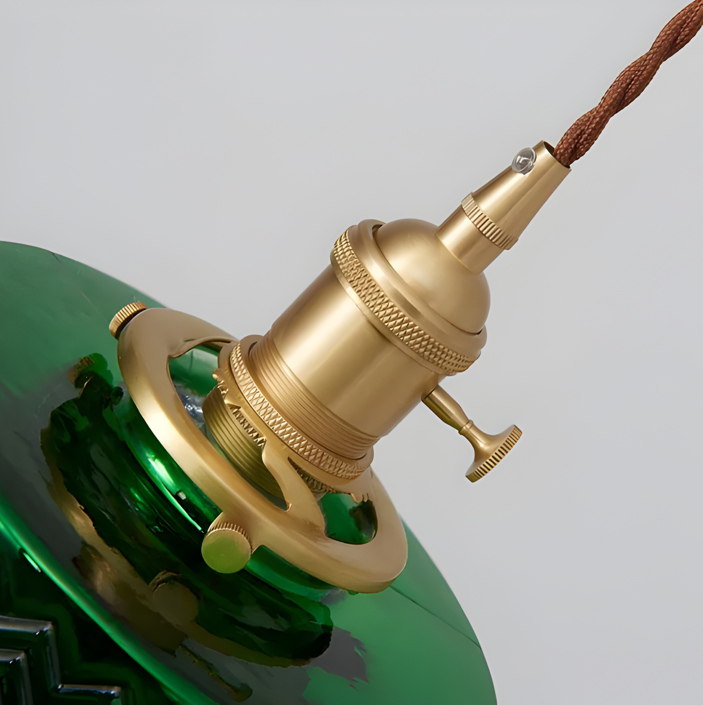 LuxurGreen - Glas Pendelleuchte - Nordische Gerippte Geometrische Hängelampe