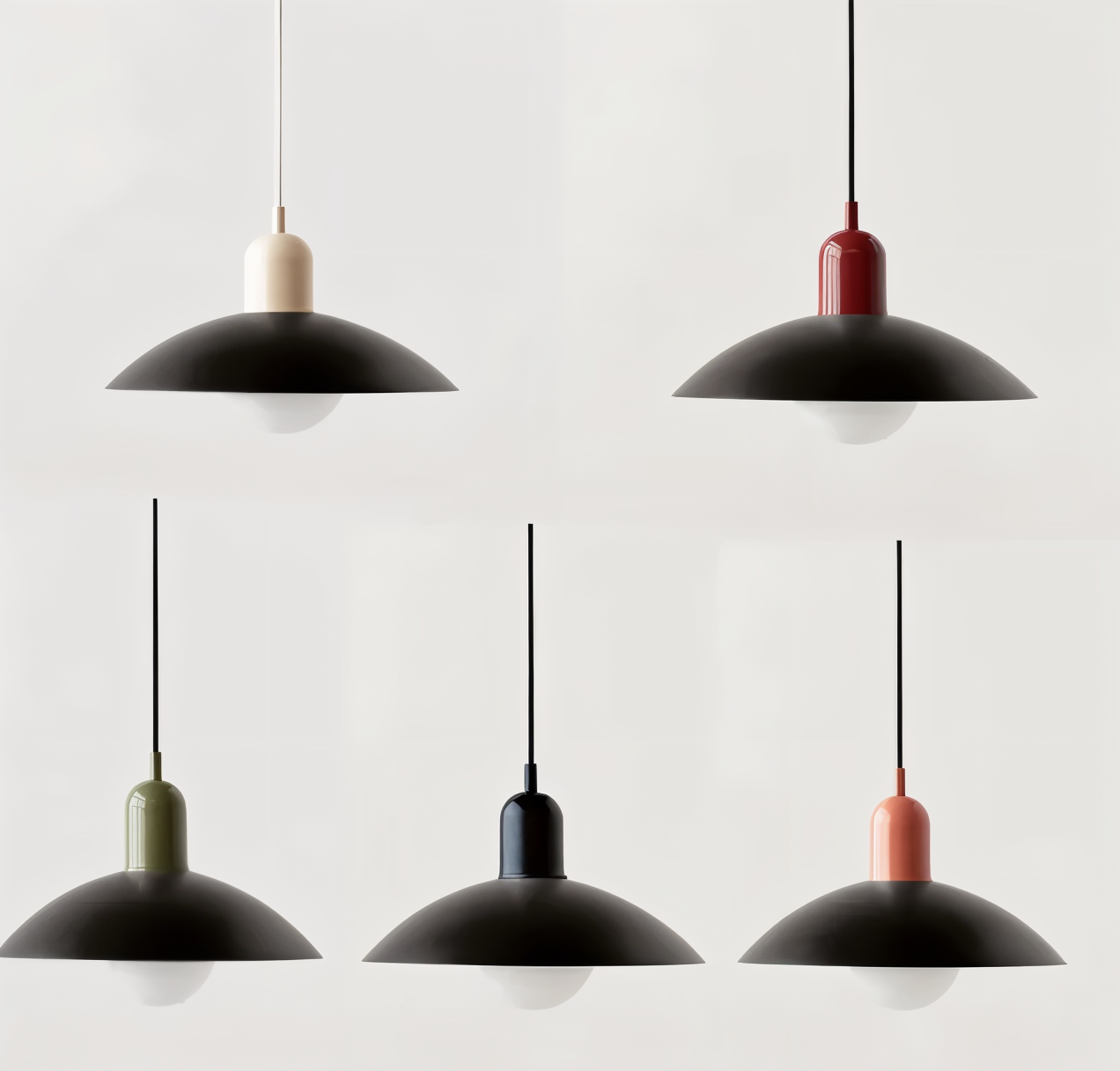 Macaron Pop Pendelleuchte - Lebendige Bauhaus Kuppel Hängelampe