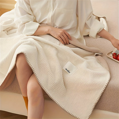Milky Waffel Plaid - Doppel-lagige Fleece Decke - Hochwertige Polyester Plüschdecke