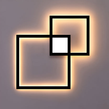 MonoQuad Wandleuchte - Metallic Schwarz Weiß Quadratische LED Wandbeleuchtung