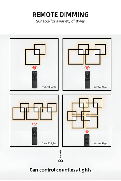 MonoQuad Wandleuchte - Metallic Schwarz Weiß Quadratische LED Wandbeleuchtung