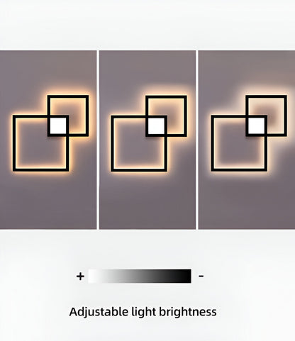 MonoQuad Wandleuchte - Metallic Schwarz Weiß Quadratische LED Wandbeleuchtung