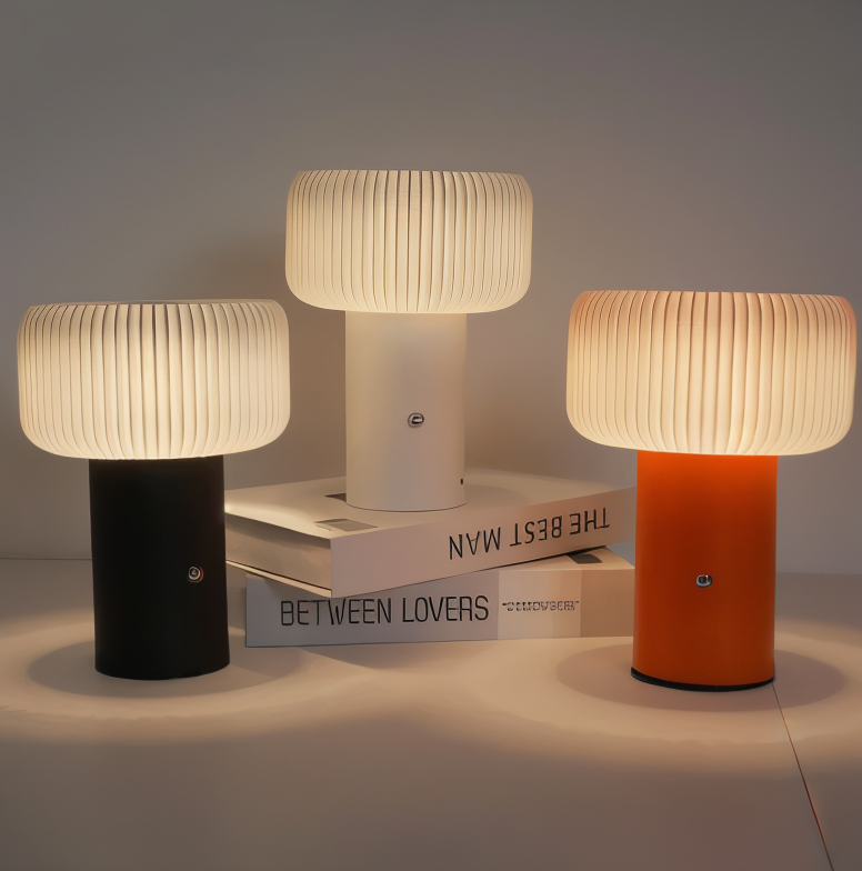 Mush Tischlampe - Stilvolles Geripptes Pilz Nachtlicht - Farbwechselnde Lampe