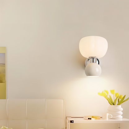 Pumpk Wandleuchte - Creme Kürbis Wandlampe - Wandlampe Design für Schlafzimmer - Minimalistische Wandleuchten LED