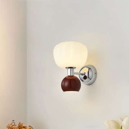 Pumpk Wandleuchte - Creme Kürbis Wandlampe - Wandlampe Design für Schlafzimmer - Minimalistische Wandleuchten LED