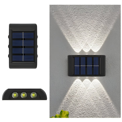 RectaSolaria Wandleuchte - 2/4 Stück IP65 Wasserdichte 6LED Solar Lampe Garten - Auf und Ab Außenbeleuchtung