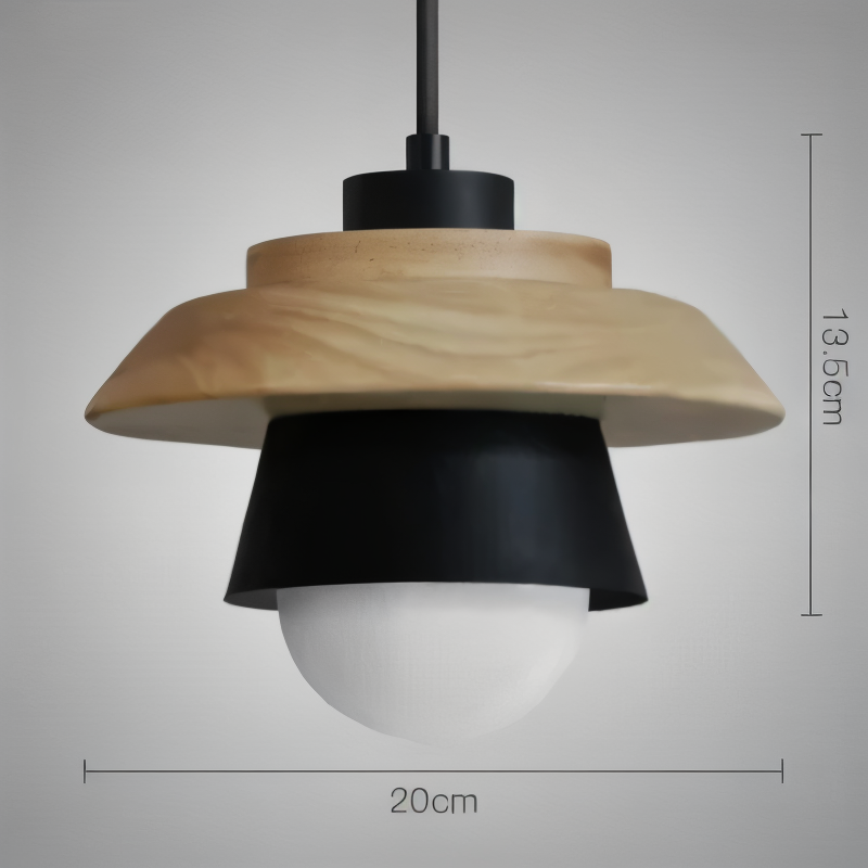 Scandi Pendelleuchte - Nordisches Holz & Metall Macaron LED Hängelampe