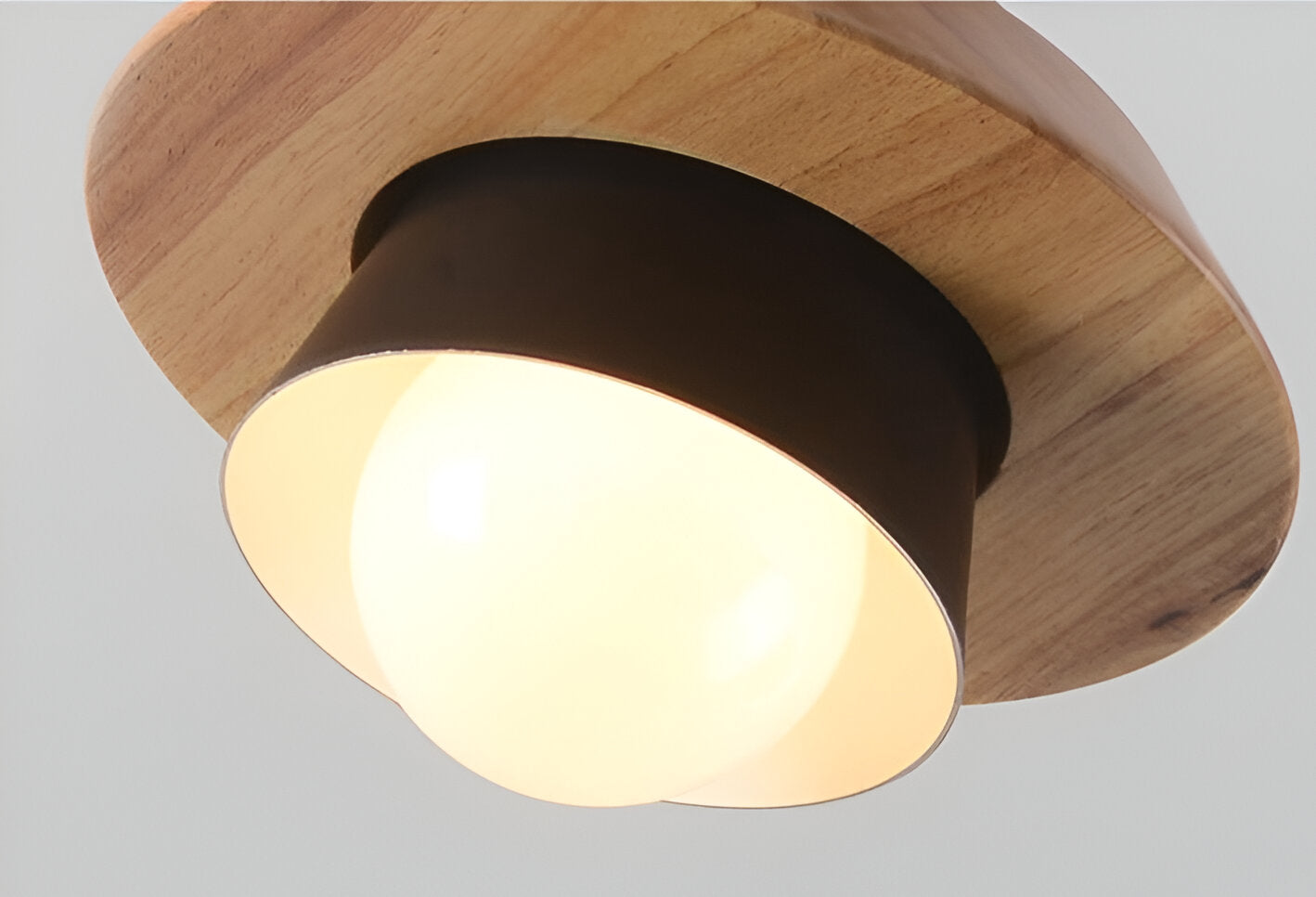 Scandi Pendelleuchte - Nordisches Holz & Metall Macaron LED Hängelampe