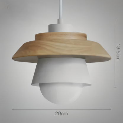 Scandi Pendelleuchte - Nordisches Holz & Metall Macaron LED Hängelampe