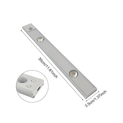 SensoBeam LED Strip - Ultra dünne, USB wiederaufladbare Aluminium Wandleuchte mit PIR Sensor