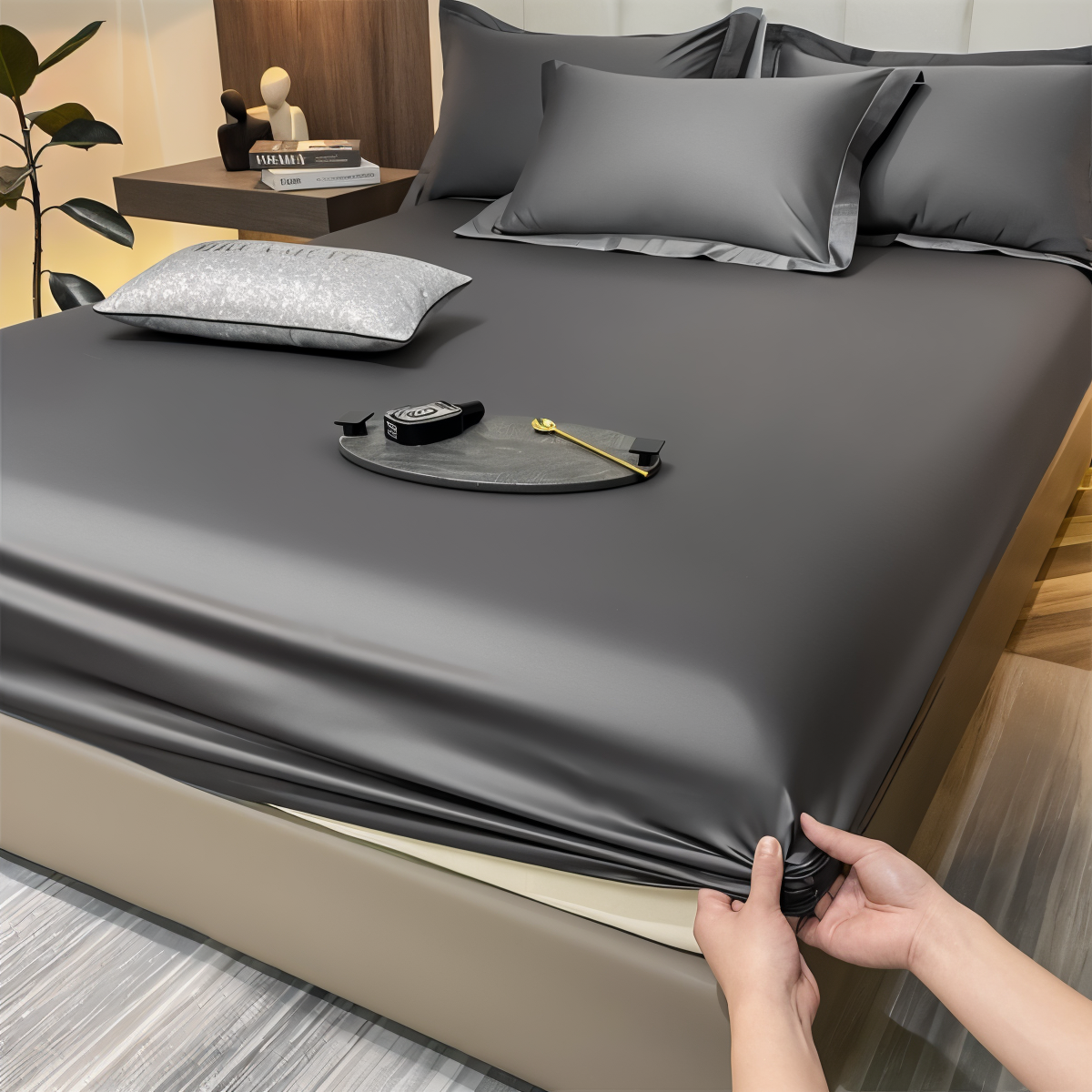 ShieldLush - Premium Weiche Baumwolle Spannbetttuch mit Elastischem Rand