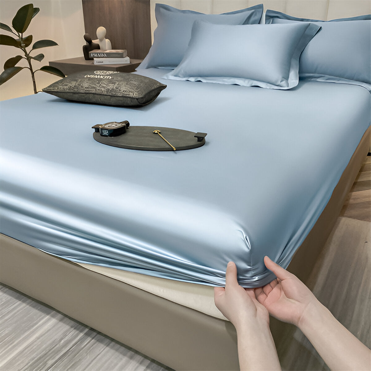 ShieldLush - Premium Weiche Baumwolle Spannbetttuch mit Elastischem Rand